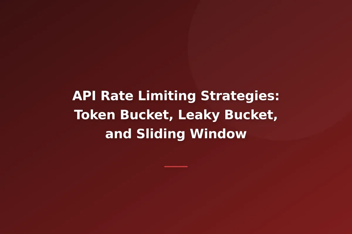 API Rate Limiting Strategies: Token Bucket, Leaky Bucket, and Sliding Window