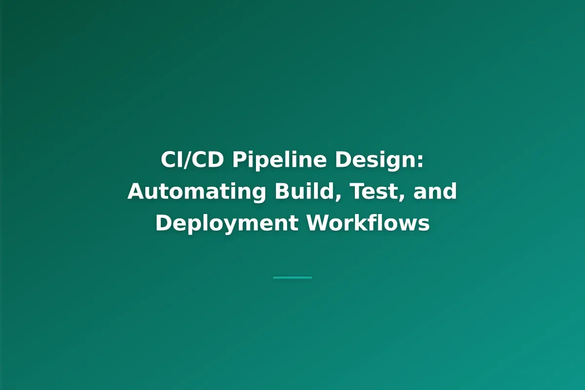 CI/CD Pipeline Design: Automating Build, Test, and Deployment Workflows