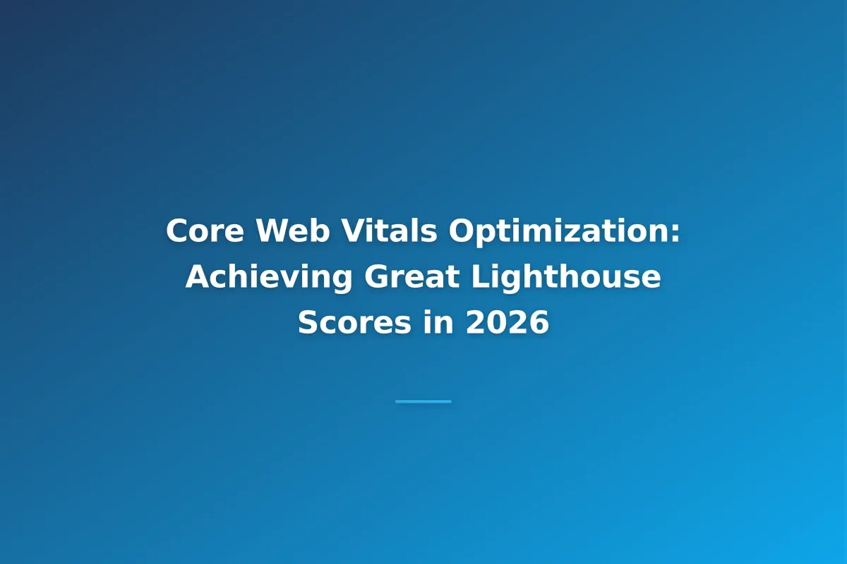 Core Web Vitals Optimization: Achieving Great Lighthouse Scores in 2026