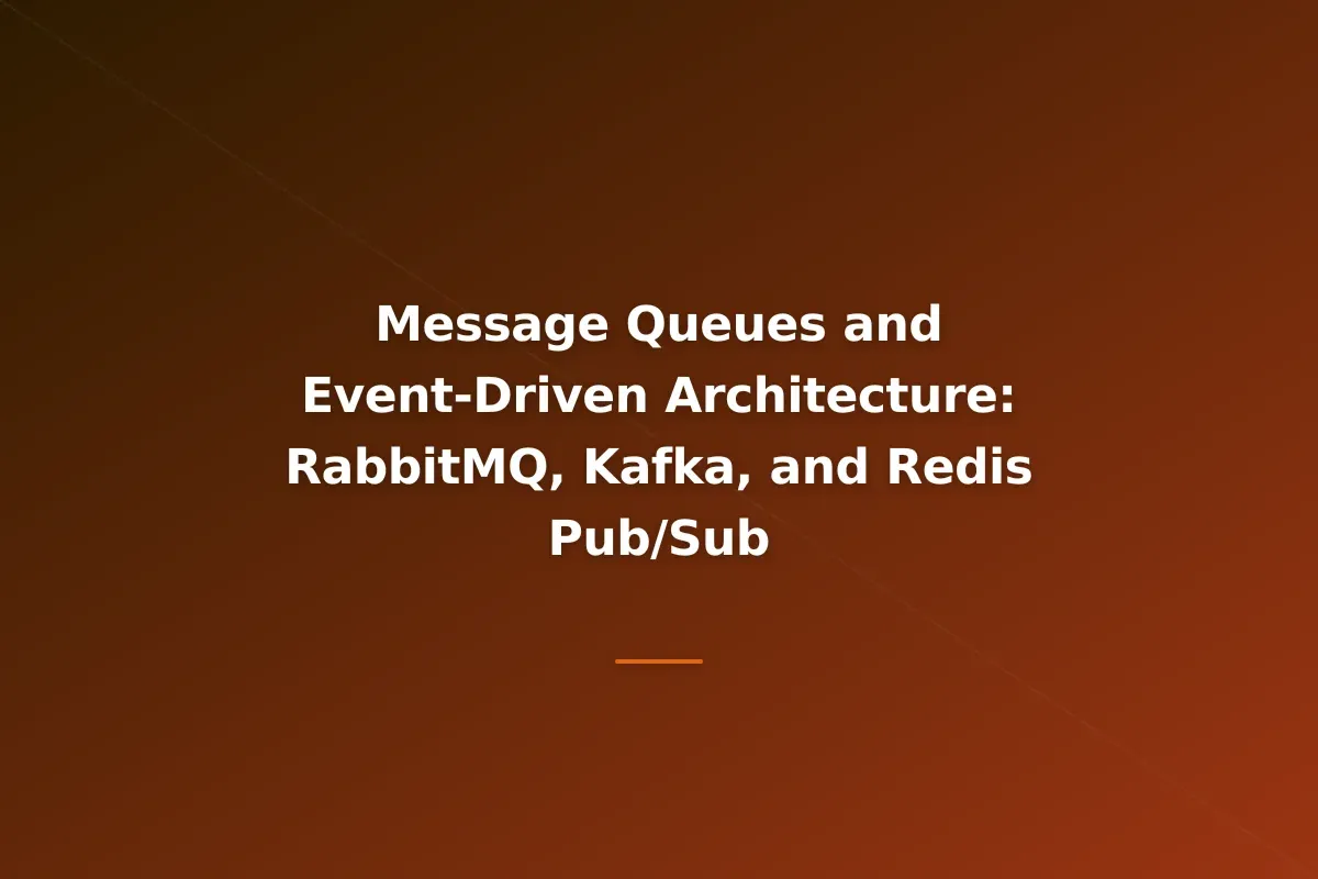 Message Queues and Event-Driven Architecture: RabbitMQ, Kafka, and Redis Pub/Sub
