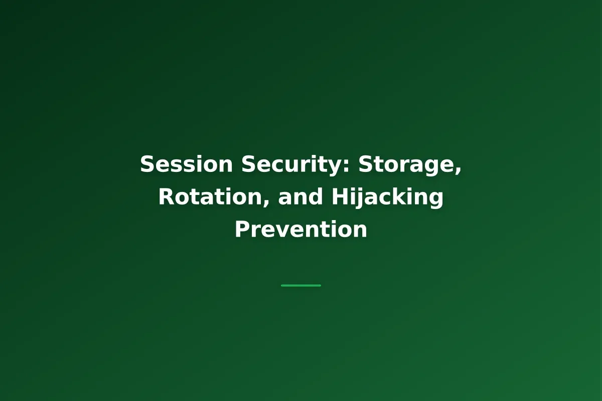 Session Security: Storage, Rotation, and Hijacking Prevention