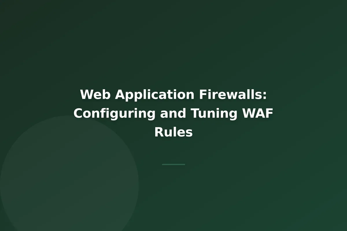 Web Application Firewalls: Configuring and Tuning WAF Rules
