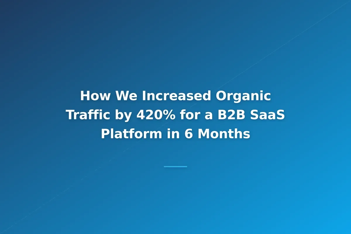 How We Increased Organic Traffic by 420% for a B2B SaaS Platform in 6 Months
