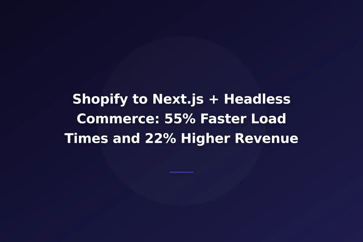 Shopify to Next.js + Headless Commerce: 55% Faster Load Times and 22% Higher Revenue