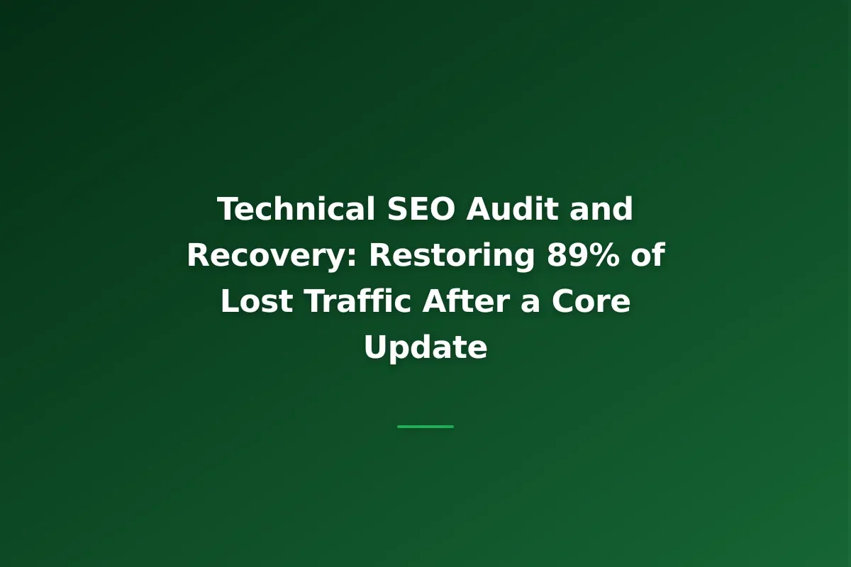 Technical SEO Audit and Recovery: Restoring 89% of Lost Traffic After a Core Update